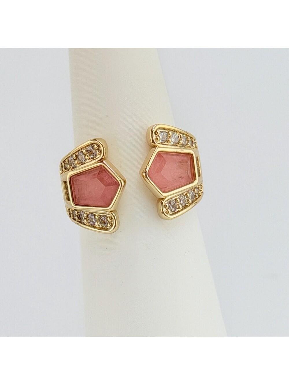 Bomb Party Ring Sz 8 RG72093 "Wit & Whimsy" Rose Quartz +Quartz on Yellow Gold